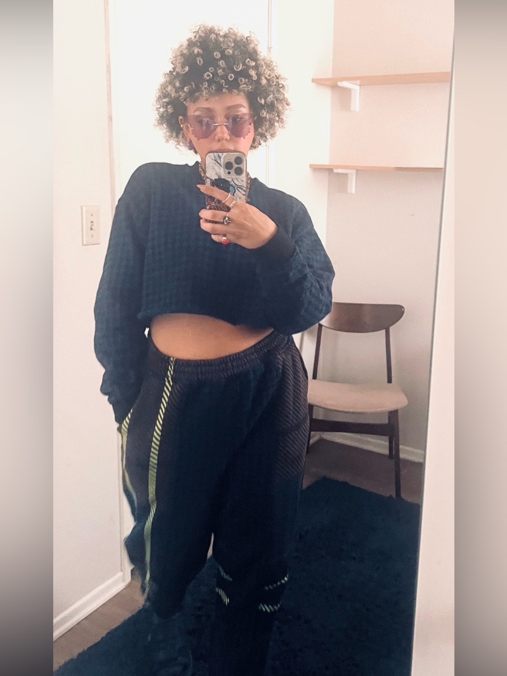adidas x IVY PARK Houndstooth Cropped Sweatshirt - Picture 2 of 7